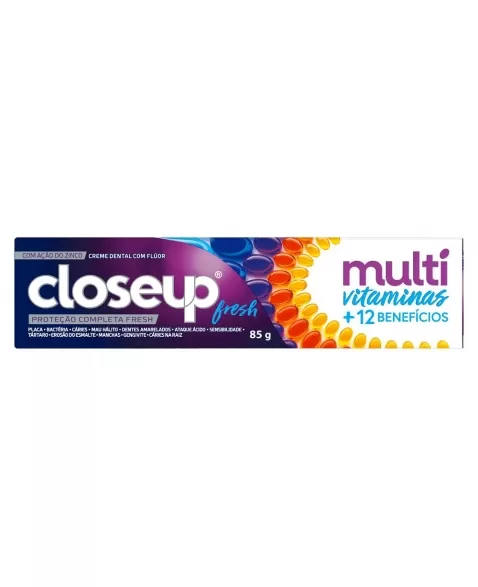 CREME DENTAL CLOSEUP MULTI VITAMINAS +12 BENEFICIOS FRESH 72X85G