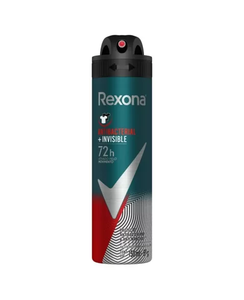 DESODORANTE AEROSOL REXONA MEN ANTIBACTERIAL INVISIBLE 12X150ML