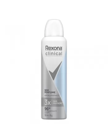 DESODORANTE AEROSOL REXONA CLINICAL SEM PERFUME 12X150ML