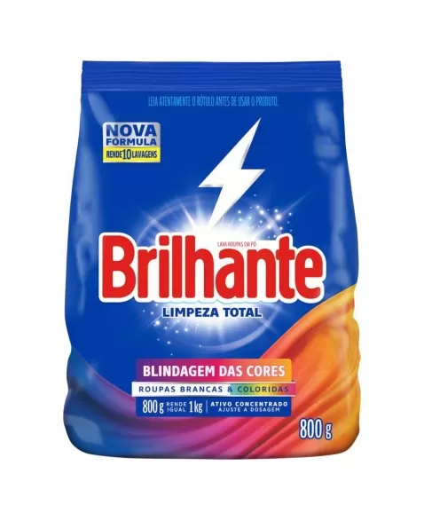 LAVA ROUPAS PÓ BRILHANTE LIMPEZA TOTAL (SACHE) 800G