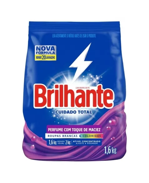 LAVA ROUPAS PÓ BRILHANTE CUIDADO TOTAL (SACHE) 1.6KG