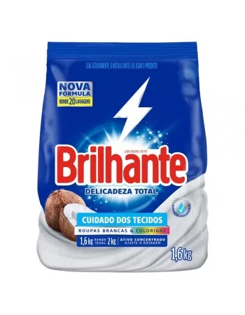 LAVA ROUPAS PÓ BRILHANTE DELICADEZA TOTAL (SACHE) 1.6KG