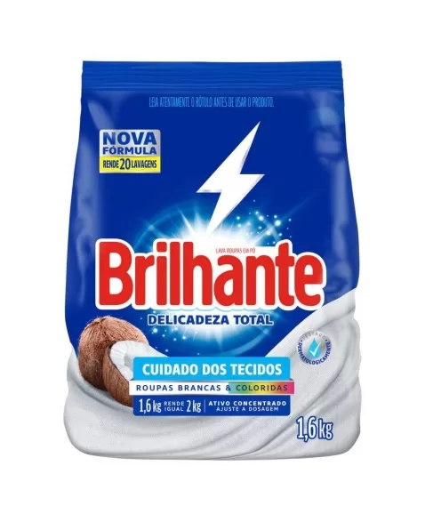 LAVA ROUPAS PÓ BRILHANTE DELICADEZA TOTAL (SACHE) 1.6KG