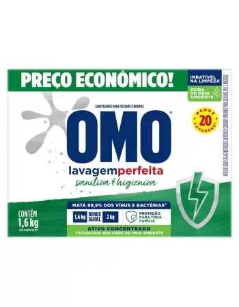 LAVA ROUPAS PÓ OMO LAVAGEM PERFEITA HIGIENIZA E SANITIZA (CARTUCHO) 1.6KG