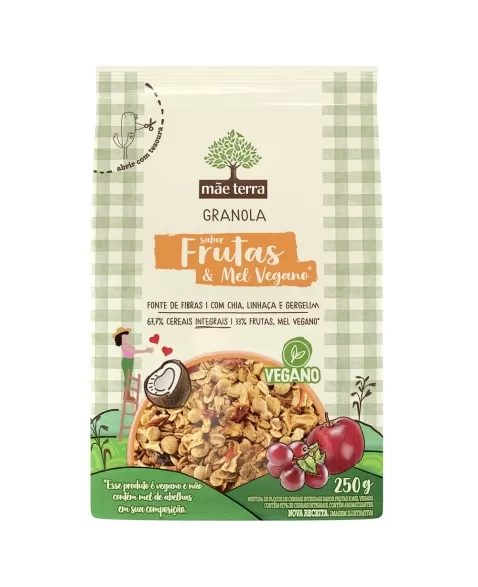 GRANOLA MÃE TERRA FRUTAS E MEL S/AÇUCAR 250G