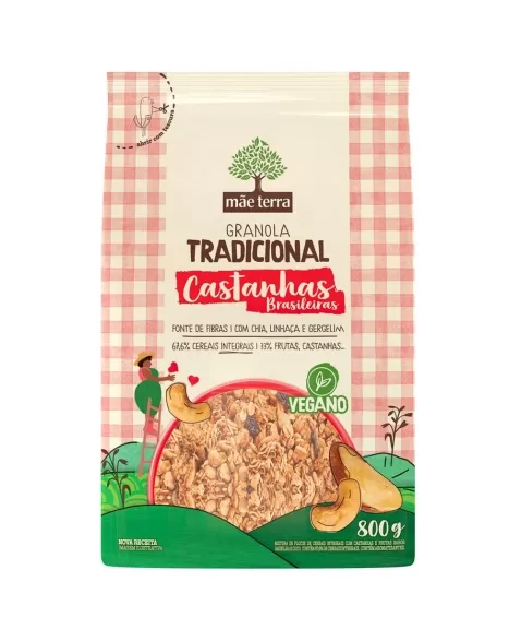 GRANOLA MÃE TERRA TRADICIONAL C/CASTANHAS 800G