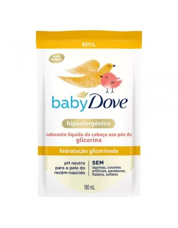 DOVE BABY SAB LIQ HID GLIC RFL 12X180ML