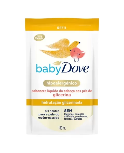 DOVE BABY SAB LIQ HID GLIC RFL 12X180ML