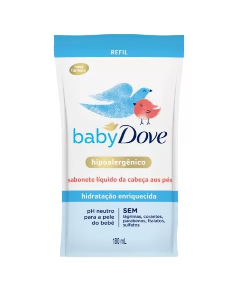 DOVE BABY SAB LIQ HID ENRIQ RFL 12X180ML