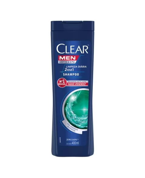 SHAMPOO CLEAR MEN 2EM1 ANTICASPA LIMPEZA DIARIA 400ML