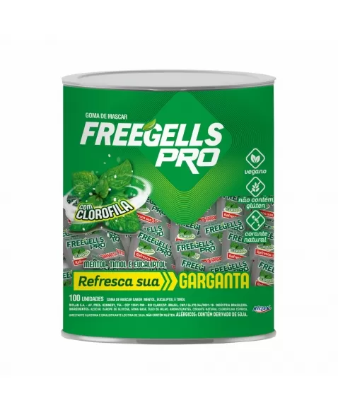 CHICLE FREEGELLS PLAY PRO EUCALIPTO POTE 100UN