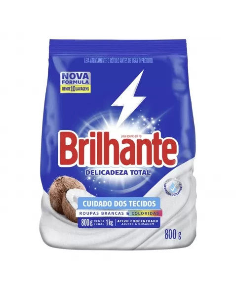 LAVA ROUPAS PÓ BRILHANTE DELICADEZA TOTAL (SACHE) 800G