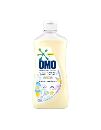 LAVA ROUPAS LIQUIDO OMO ROUPAS DELICADAS BABY (FRASCO) 450ML