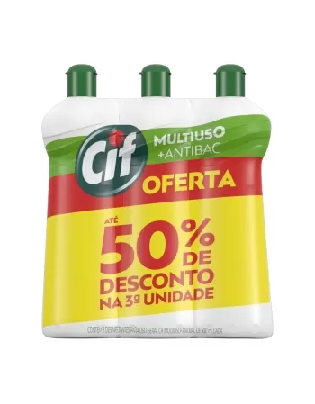 CIF MULT ANTIBAC 8X3X500ML 50% DESC 3UN