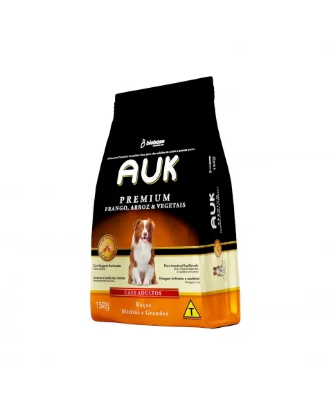 RAÇÃO AUK PREMIUM MEDIAS E GRANDES (LV16/PG15) 16 KG