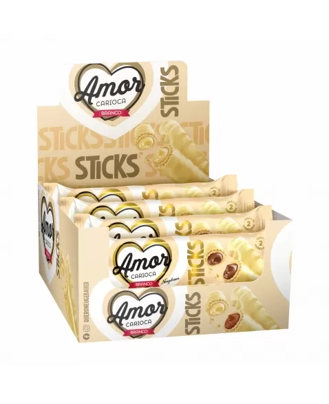 CHOCOLATE STICKS AMOR CARIOCA BRANCO 16X32G