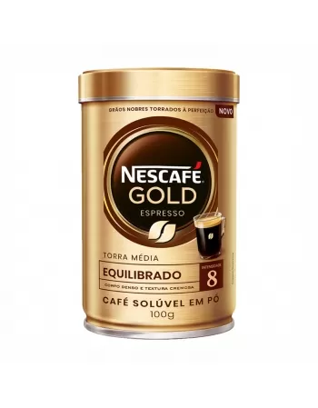 CAFÉ SOLUVEL NESCAFE GOLD ESPRESSO (EQUILIBRADO) N°8 LATA 100G