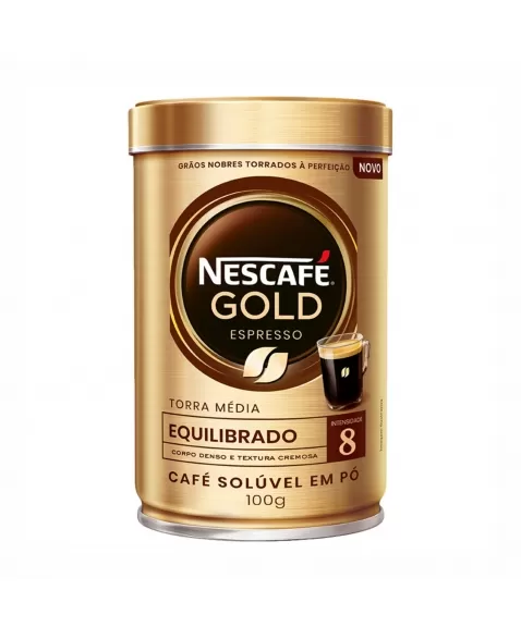 CAFÉ SOLUVEL NESCAFE GOLD ESPRESSO (EQUILIBRADO) N°8 LATA 100G