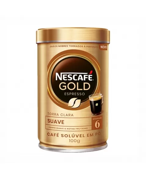 CAFÉ SOLUVEL NESCAFE GOLD ESPRESSO (SUAVE) N°6 LATA 100G