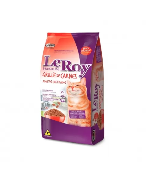 RAÇÃO LEROY GRILLE DE CARNES ADULTOS CASTRADOS (FARDO) 500G