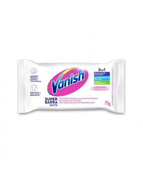 TIRA MANCHAS VANISH SUPER BARRA WHITE 900G (12X75G)