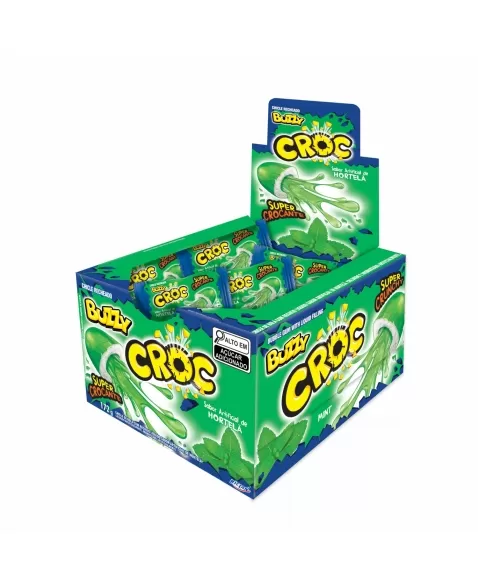 CHICLE BUZZY CROC HORTELA 40UN