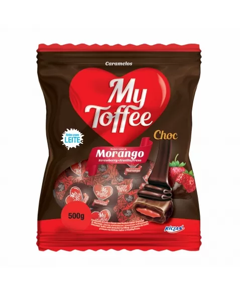 BALA MY TOFFEE CHOCOLATE C/MORANGO 500G