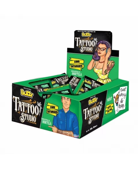 CHICLE BUZZY TATUAGEM STUDIO HORTELÃ 100UN