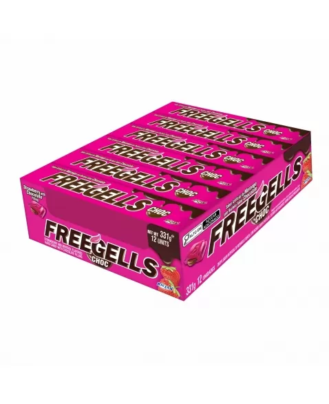 DROPS FREEGELLS PLAY MORANGO RECH. CHOC 12UN