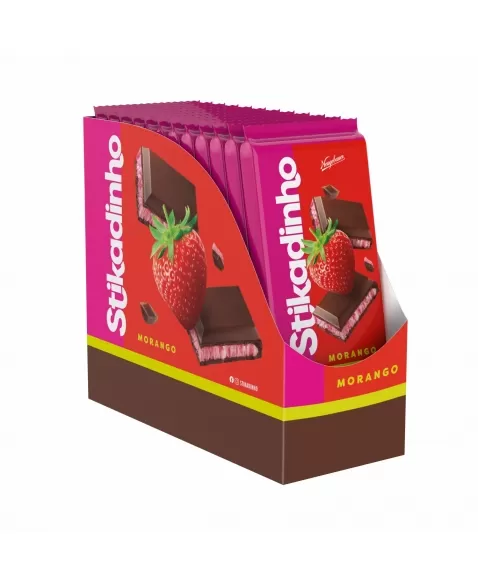 CHOCOLATE STIKADINHO MORANGO (BARRINHA) 12X70G