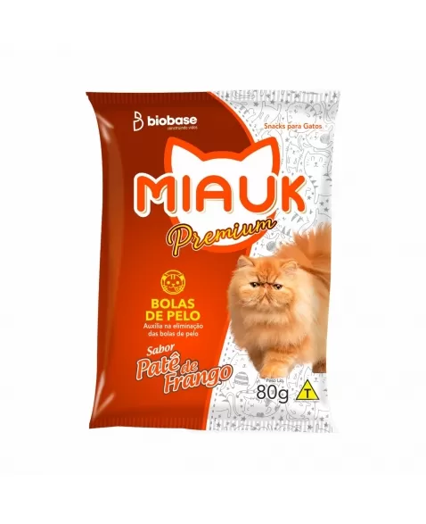 SNACKS MIAUK PREMIUM BOLA DE PELOS 12X80G